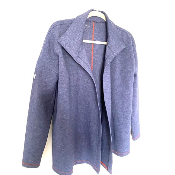 Under Armour Womens Heather Blue Athletic Cardigan Lightweight Flattering Fit XS - Picture 9 of 10